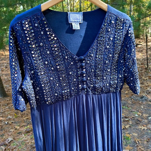 April Cornell Dresses & Skirts - 90s April Cornell Beaded Mirror Maxi Dress / Formal Gown